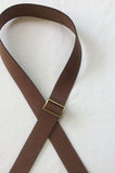 Leather adjustable strap with triglide Dark Brown