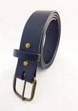 black leather belt 1.5 inches wide with snap on buckle