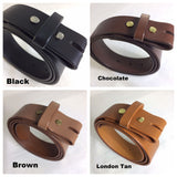 1.5 in. Thick Leather Casual-Work Belt 9-10 oz. Removable Buckle Belt w/Snaps 4 Colors