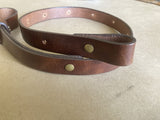 1" Leather Rifle Sling Antiqued Brown Distressed Gun Carbine - Adjusts 30"-42"