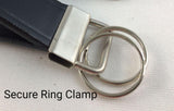 2 pcs Wide Thick Leather Men Women Keychain Car Home Key Fob Keeper w/Rings NEW