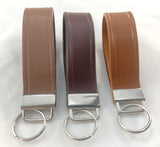 2 pcs Wide Thick Leather Men Women Keychain Car Home Key Fob Keeper w/Rings NEW