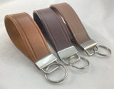2 pcs Wide Thick Leather Men Women Keychain Car Home Key Fob Keeper w/Rings NEW