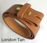 1.5 in. Quality Thick Leather Men's Dress Belt With Snap-on Removable Buckle