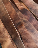 Antiqued Brown Leather Belt Blank Strip for Crafts 9 oz. - Asian Buffalo 3 widths