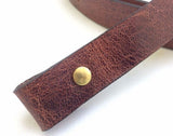 1" Leather Antiqued Brown Distressed Rifle Gun Carbine Sling & 12" Shoulder Pad