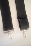 Leather Adjustable Slide Convertible 2 inch Cross Body Bag Strap 3 Colors Black
