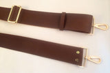 Leather Adjustable Slide Convertible Cross Body Bag Strap 3 Colors brown 2 inches wide