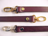 dark brown leather crossbody shoulder strap gold snap hooks