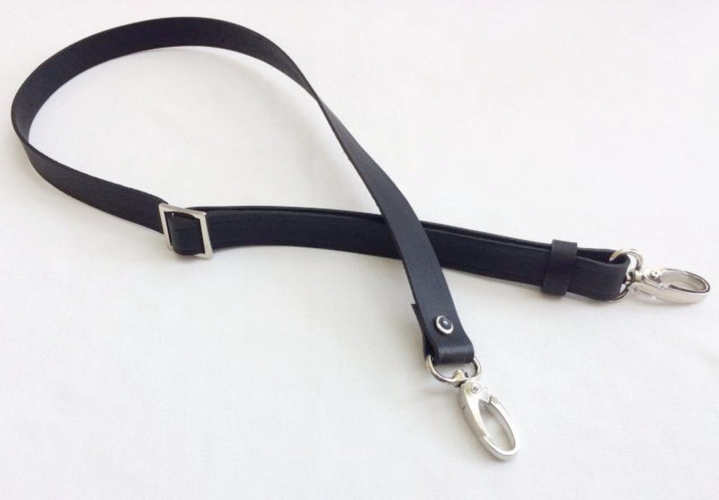 black leather 5/8 in. Adjustable Leather convertible crossbody