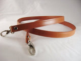 Crossbody leather strap Tan gold-tone snap hooks