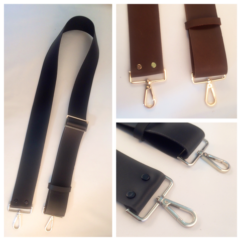 2 inch wide adjustable leather crossbody straps - 3 colors