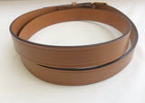 Tan Leather Men's Dress Belt with Brass Buckle - Classic Mid-Century Style