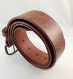 Full Grain Buffalo LEATHER ANTIQUE BROWN Casual Jeans Belt Snap-on Buckle USA