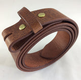 Full Grain Buffalo LEATHER ANTIQUE BROWN Casual Jeans Belt Snap-on Buckle USA