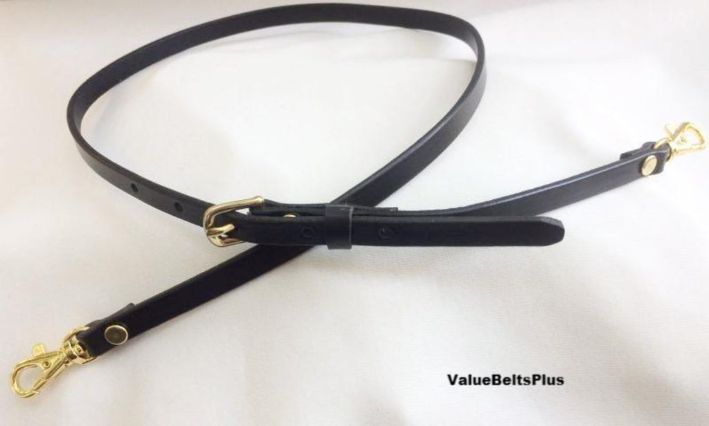 3/8" Width Leather Adjustable Cross Body Purse Hand Bag Replacement Strap - 4 Colors