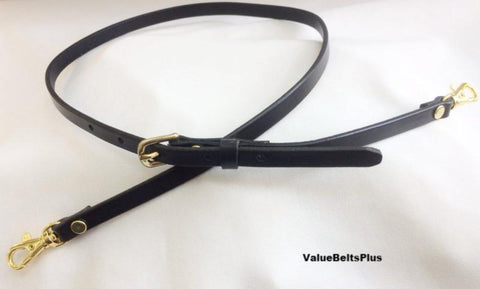 3/8" Width Leather Adjustable Cross Body Purse Hand Bag Replacement Strap - 4 Colors