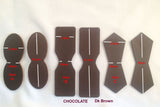Dark Brown Chocolate Leather Attachment Tabs for Bags Purses Handles or Straps