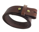1.25  in. Quality Thick Leather Men's Dress Belt With Snap-on Removable Buckle