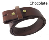 1.25  in. Quality Thick Leather Men's Dress Belt With Snap-on Removable Buckle
