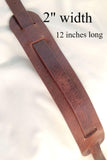 1" Leather Antiqued Brown Distressed Rifle Gun Carbine Sling & 12" Shoulder Pad