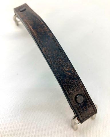 Black distressed leather replacement handle antique finish for cases, musical insturments or briefcases