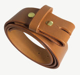 1.25  in. Quality Thick Leather Men's Dress Belt With Snap-on Removable Buckle