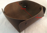 Large Capacity Leather Folding Valet Tray Office Organizer Travel Desktop Catchall