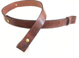 1" Leather Antiqued Brown Distressed Rifle Gun Carbine Sling & 12" Shoulder Pad
