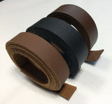 5-6 oz. chrome tanned leather strips in chocolate, brown and blach