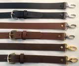 leather cross body straps in three colors