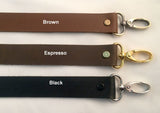 leather straps for bags color black brown and chocolate