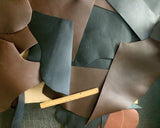 Collection of leather samples 3 colors