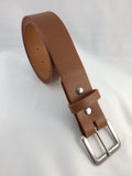 1.5 in. Men's Top Grain Genuine 9-10 oz. Leather Work Casual Belt Snap On Buckle