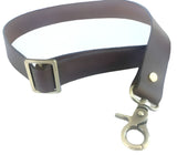 Leather convertaible strap with slide adjusts to where you want it 