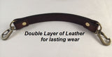 Leather replacement handle for briefcase, bag, luggage, case, intrument case, etc