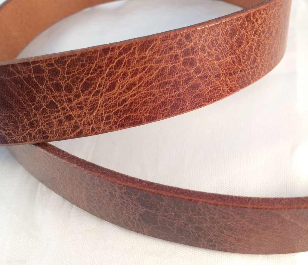 Antiqued Brown Asian Buffalo Leather Belt Strip Strap Belt DIY Crafts 9 oz.