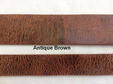 Antiqued Brown Leather Belt Blank Strip for Crafts 9 oz. - Asian Buffalo 3 widths