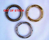 1 in. Leather Shoulder Purse Hand Bag Strap  w/ Round Gate Rings - 4 Colors