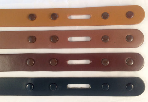 1.25 inch Finished Leather Belt Blanks 9-10 oz. Snap-on buckle - 4 Colors