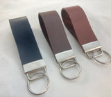 2 pcs Wide Leather Men Women Keychain Car Home Key Fob Keeper w/Rings NEW