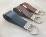 2 pcs Wide Leather Men Women Keychain Car Home Key Fob Keeper w/Rings NEW