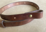 3/4" Leather Rifle Sling Antiqued Brown Distressed Gun Carbine - Adjusts 30"-42"