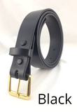 1.5" in. Quality Thick Leather Men's Dress Belt With Snap-on Removable Buckle