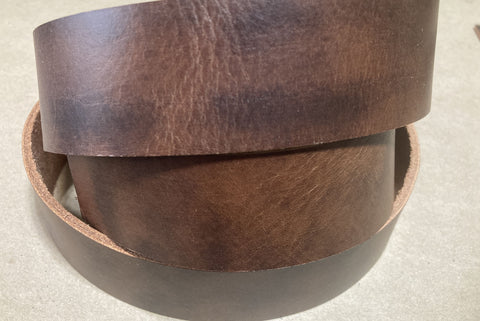 Antique brown leather strips for crafts  in multiple widths