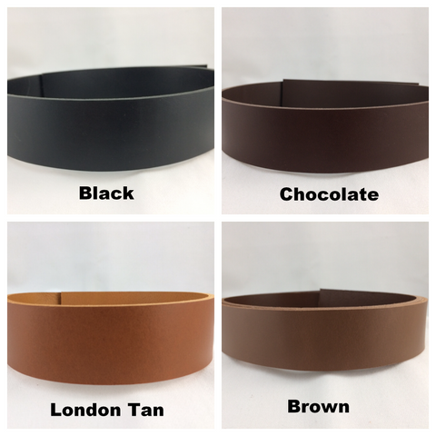1.25 in. Veg Tanned Leather Belt Strap Strip Blank Crafts 9-10 oz. Choice of 4 colors