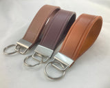 2 pcs Wide Thick Leather Men Women Keychain Car Home Key Fob Keeper w/Rings NEW