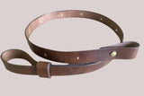 3/4" Leather Rifle Sling Antiqued Brown Distressed Gun Carbine - Adjusts 30"-42"