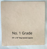 12"x12" Natural Veg Tan Tooling Cowhide Leather Panel Pre-Cut Piece 7/8 oz