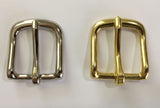 brass and silver buckle used on straps for vingate coach bag